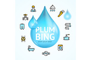 Plumbing Concept with Water Droplet