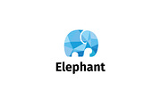 Frosty Elephant. Low-poly logo.