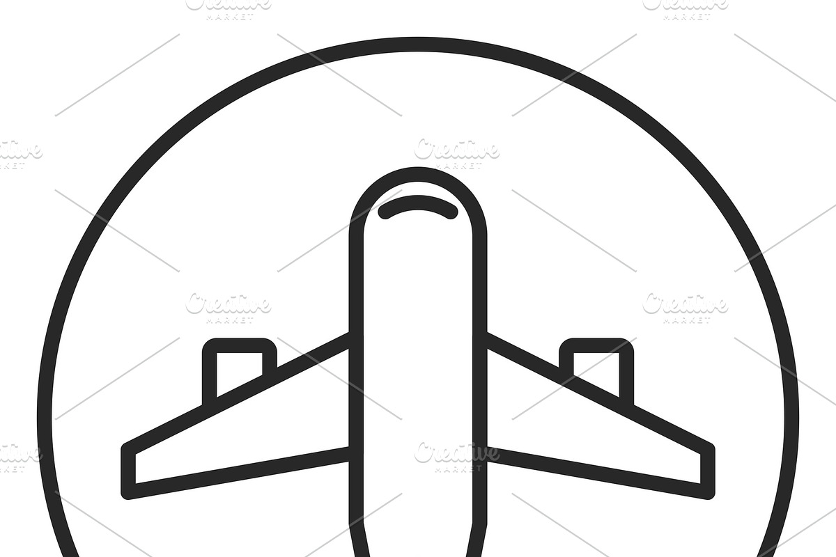 Aircraft stroke icon, logo in Illustrations - product preview 8