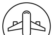 Aircraft stroke icon, logo