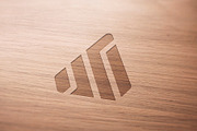 Logo Mockup Wood - PSD