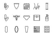 Menstruation cycle icons set