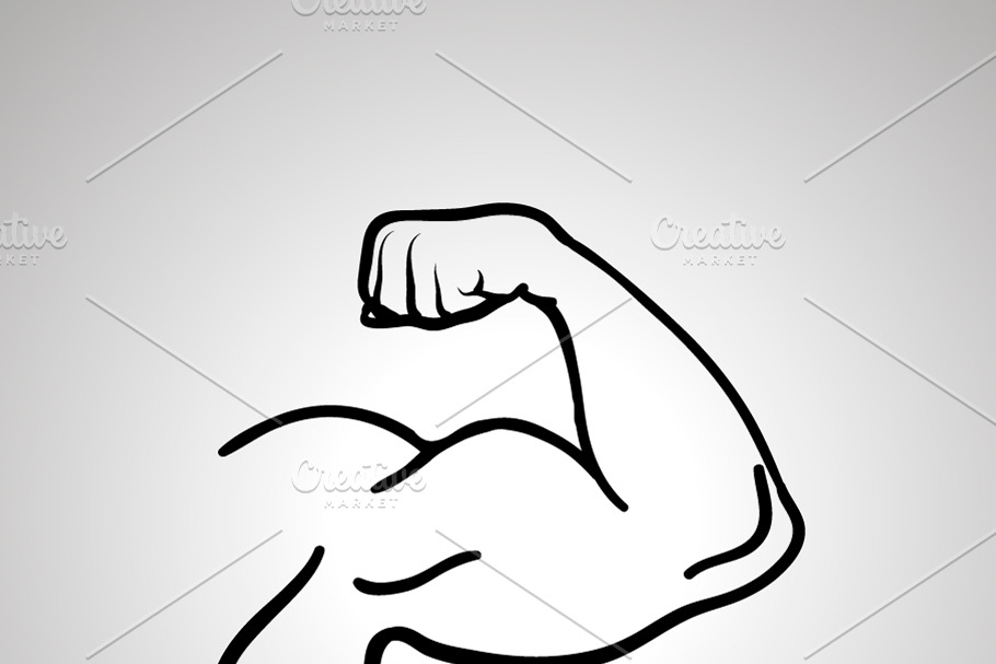Outline icon of bodybuilder arm