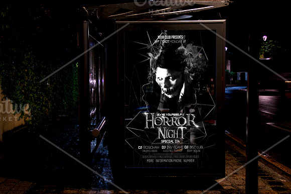 Horror Night Halloween Flyer in Flyer Templates - product preview 2