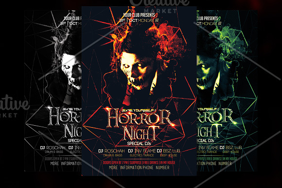 Horror Night Halloween Flyer in Flyer Templates - product preview 3
