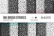 INK STROKES, 6+6 seamless patterns