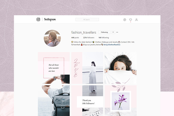 Rosegold Instagram Puzzle in Instagram Templates - product preview 2