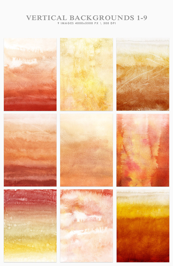 Autumn Watercolor Backgrounds in Textures - product preview 2
