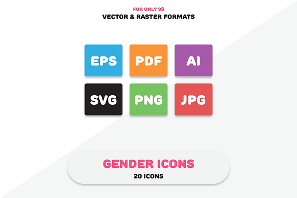 Gender Icons in Heart Emoticons - product preview 1