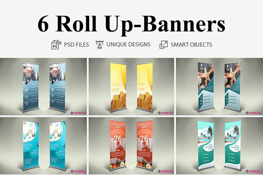 6 Roll Up Banners