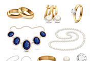 Jewelry accessories realistic set