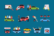 Carsharing icons set