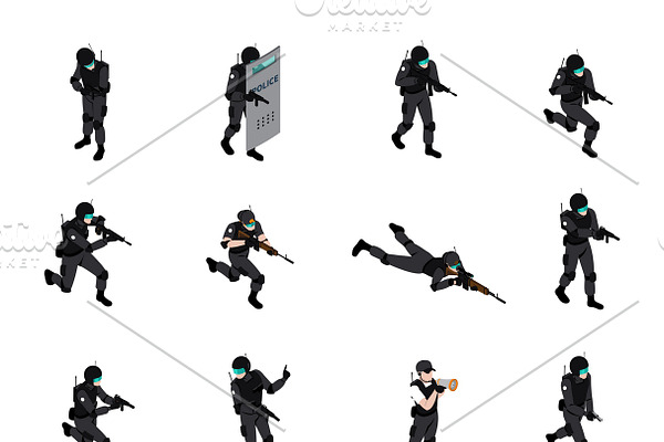 Special weapons unit isometric icons