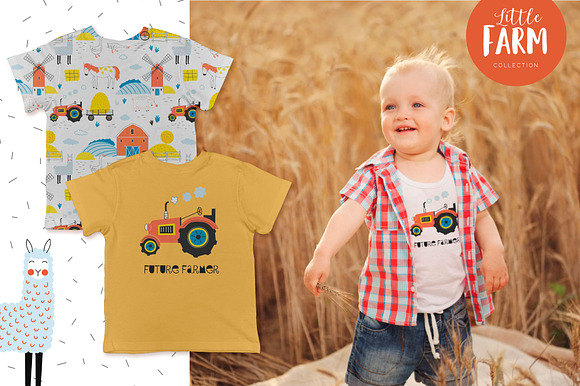 Little Farm clip-art set in Illustrations - product preview 2