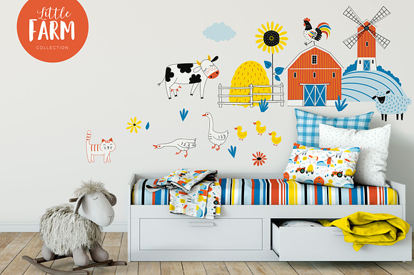 Little Farm clip-art set in Illustrations - product preview 3