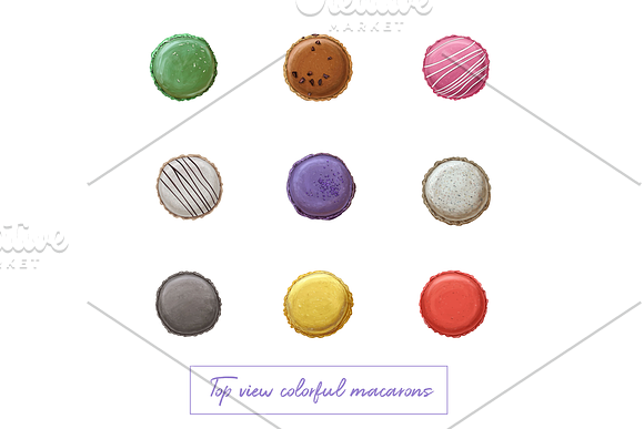 Delicious macarons. Handdrawn vector in Illustrations - product preview 5