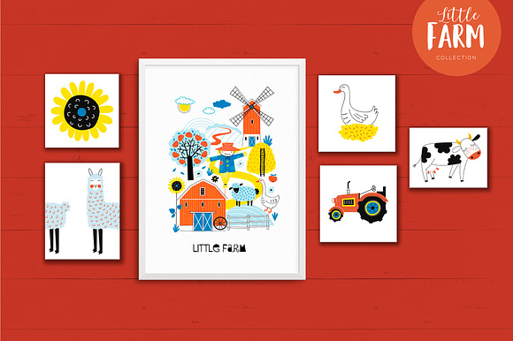 Little Farm clip-art set in Illustrations - product preview 6