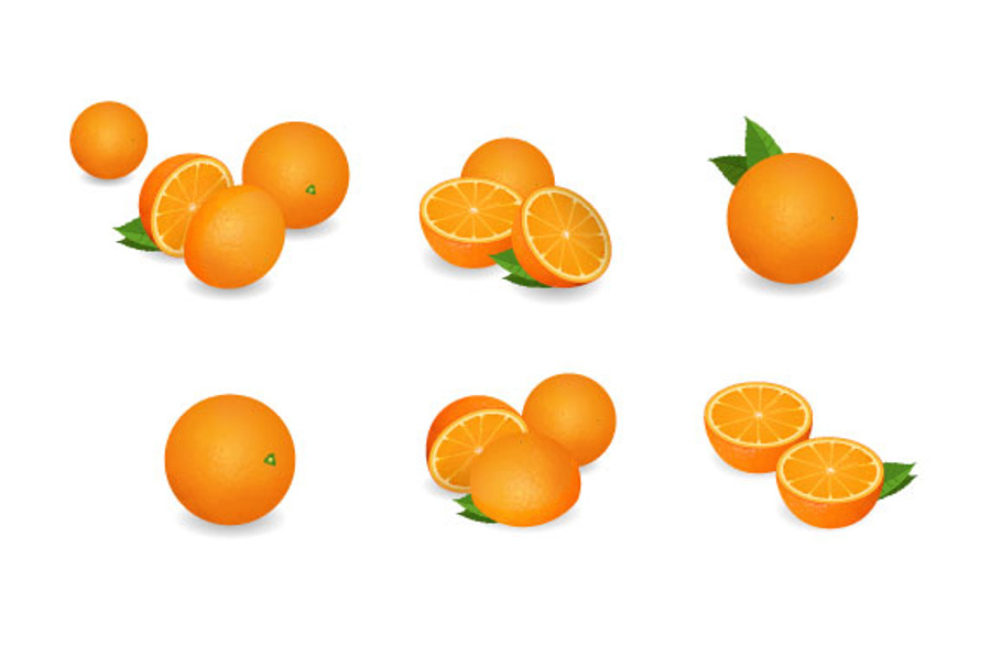Photo-realistic Orange Set in Illustrations - product preview 8