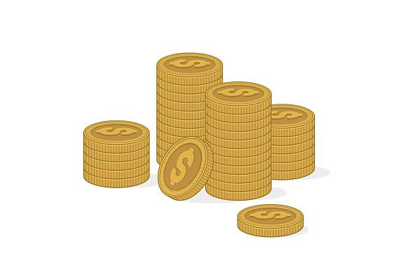 Stacks of Gold Coins Set in Objects - product preview 1