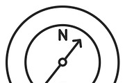 Compass stroke icon, logo