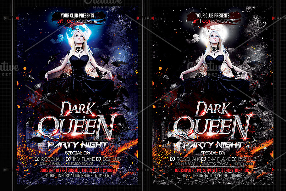 Dark Queen Halloween Flyer