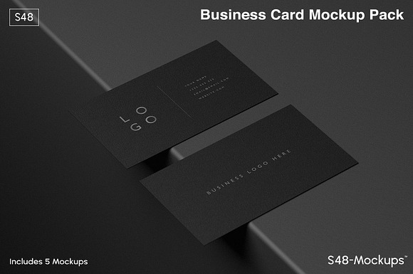 Mockup Pack - Black Business Cards in Print Mockups - product preview 5
