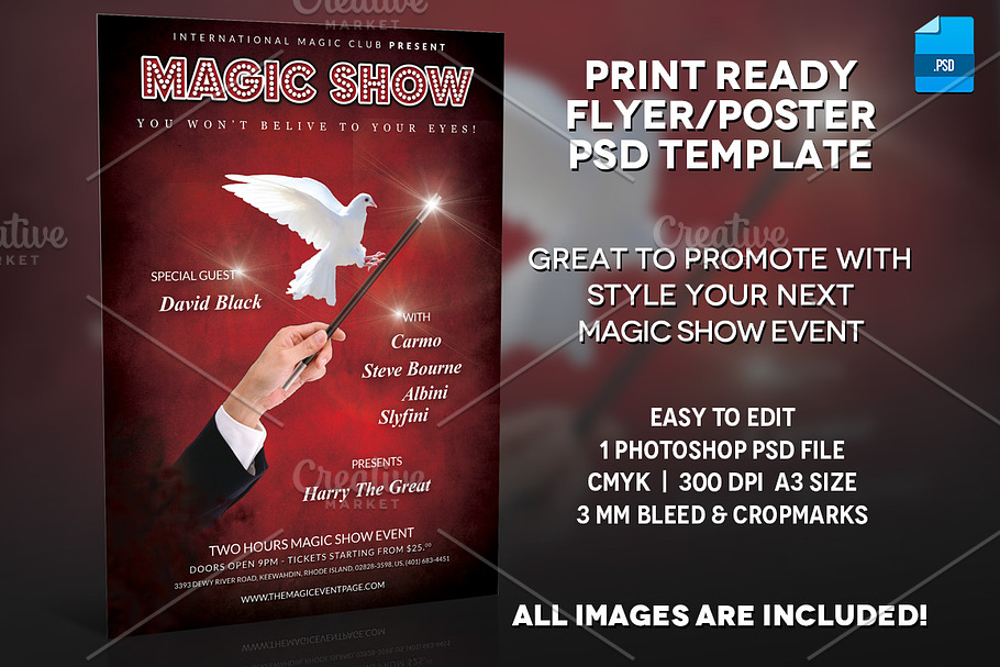 Magician Poster Print Template v.3