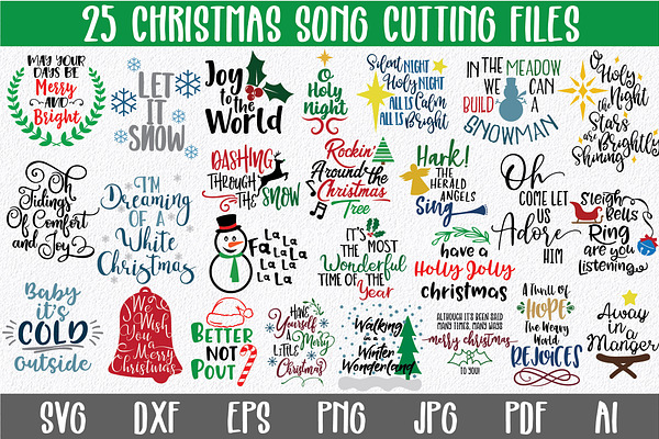 Christmas SVG Bundle - 25 Cut Files