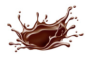 Sweet milk chocolate splash isolated