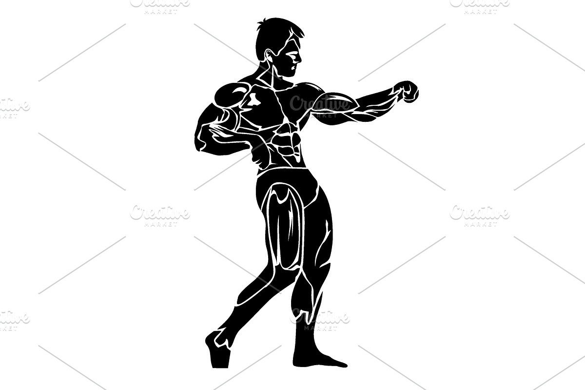Bodybuilding, fitness, athlete  in Illustrations - product preview 8