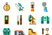 Camping and rest icons set