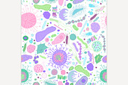 Bacteria seamless pattern