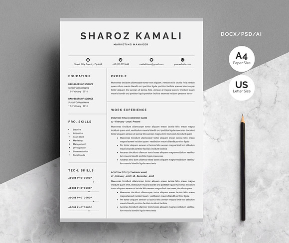 Word Resume & Cover Letter in Letter Templates - product preview 4