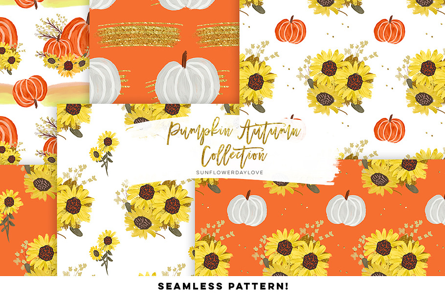 Seamless Pumpkin Pattern  in Illustrations - product preview 8