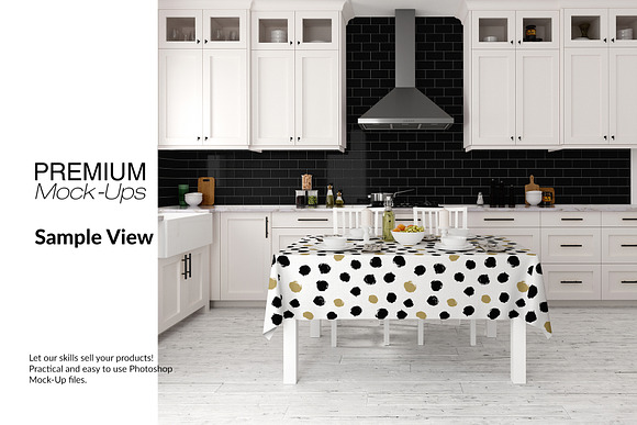 Tablecloth in Kitchen Mockup Set in Mockup Templates - product preview 4