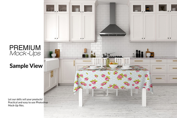 Tablecloth in Kitchen Mockup Set in Mockup Templates - product preview 7
