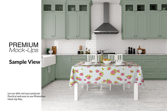 Tablecloth in Kitchen Mockup Set in Mockup Templates - product preview 8