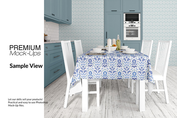 Tablecloth in Kitchen Mockup Set in Mockup Templates - product preview 11
