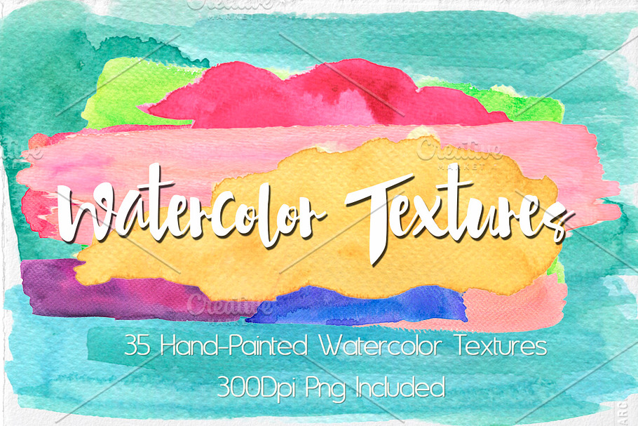 Watercolor Hand-painted Textures in Textures - product preview 8