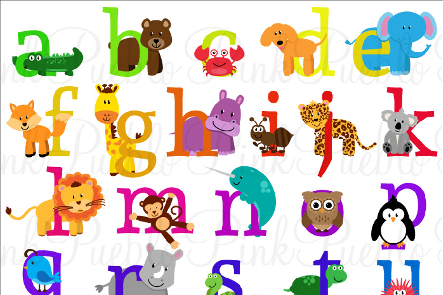 Animal Alphabet Vectors and Clipart