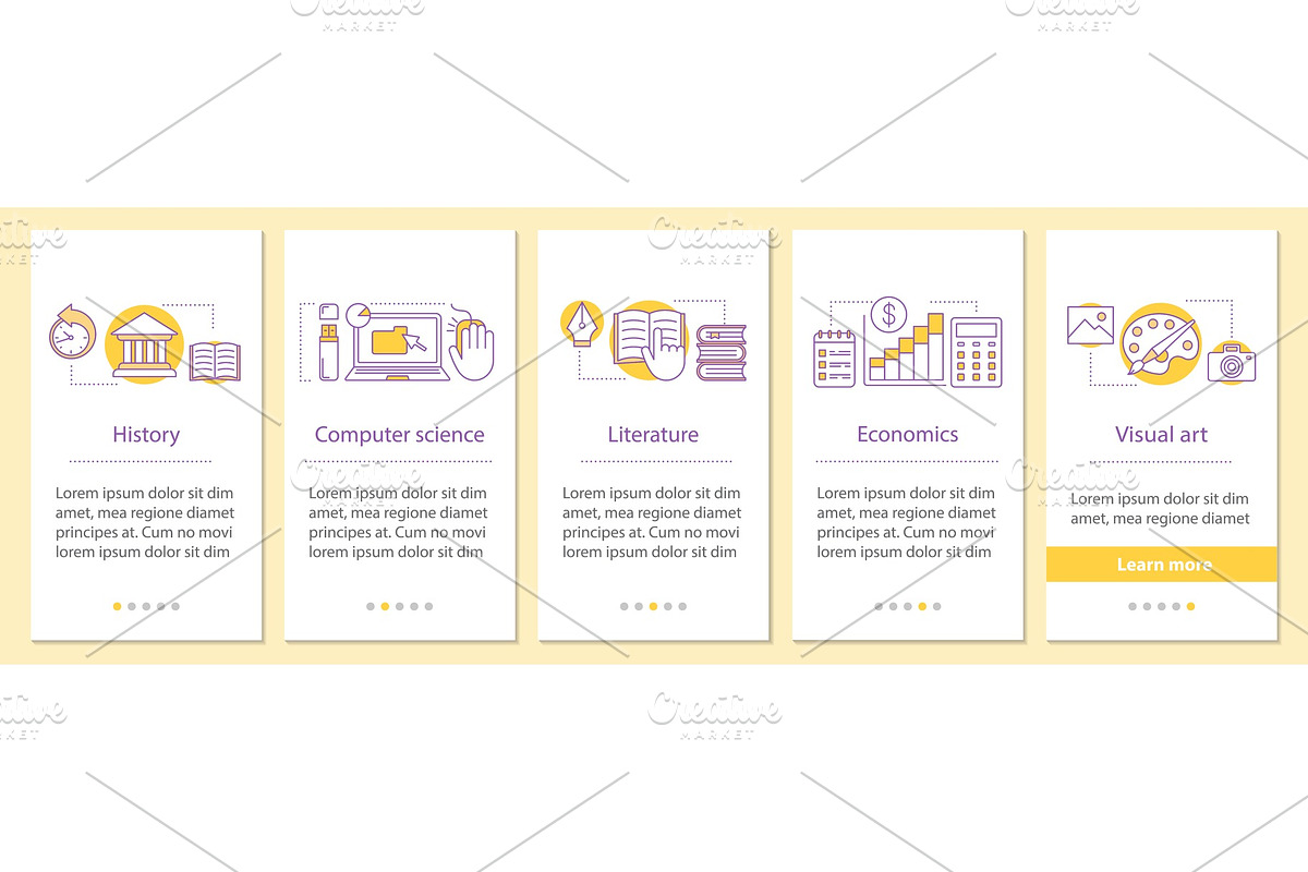 School subjects onboarding screen in Product Mockups - product preview 8