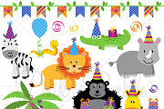 Birthday Party Animal Clipart/Vector