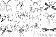 Bows & Ribbons Line Art + Silhouette