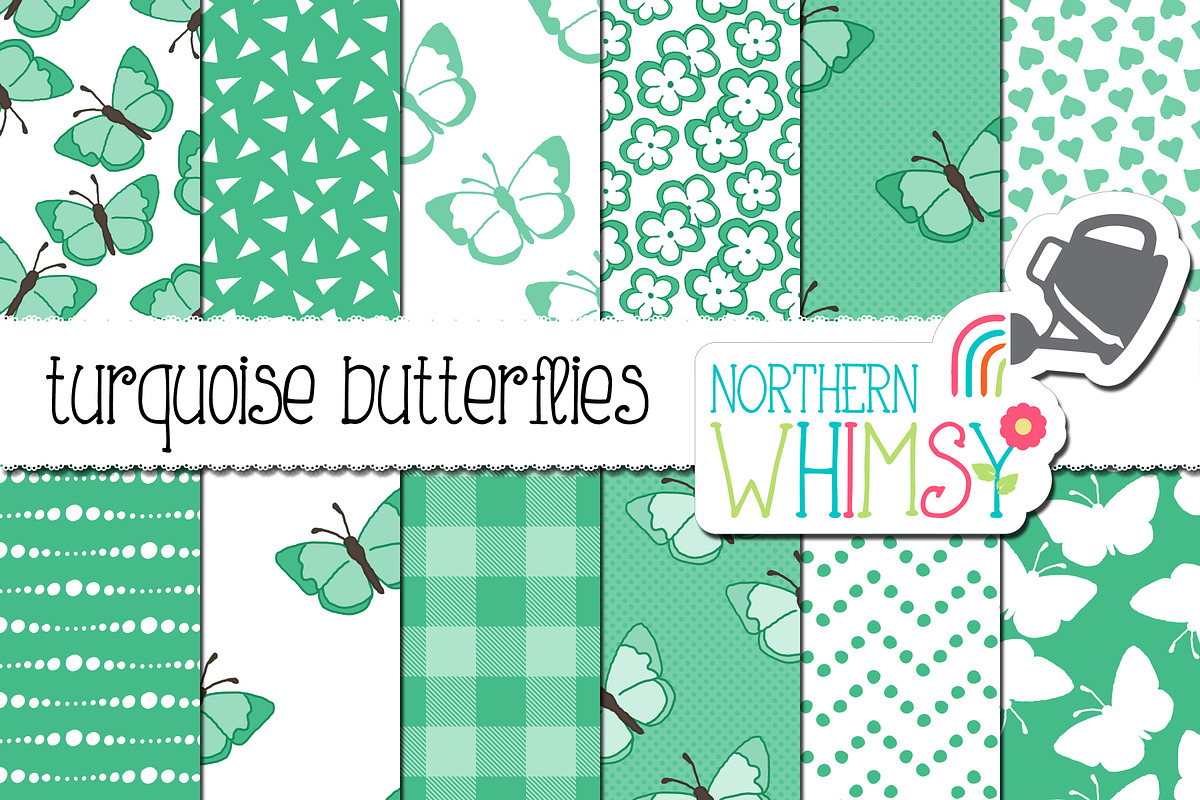 Turquoise Butterfly Patterns in Patterns - product preview 8