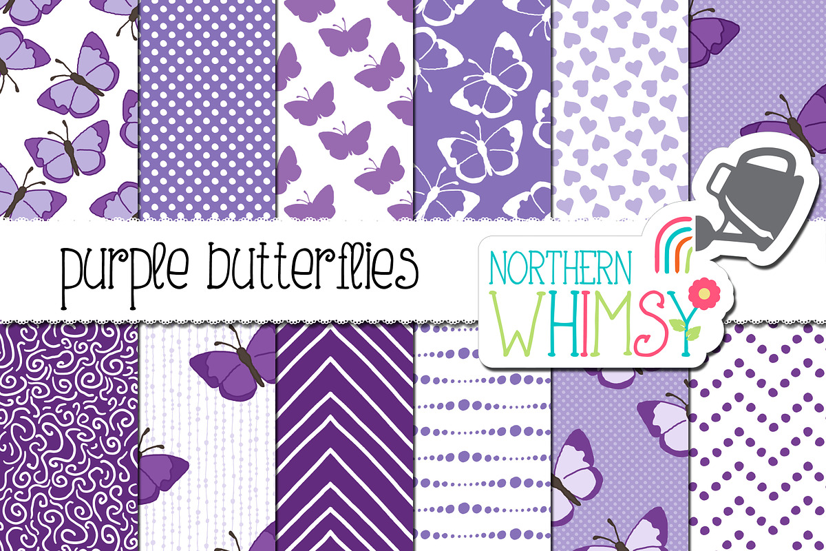 Purple Butterfly Patterns in Patterns - product preview 8