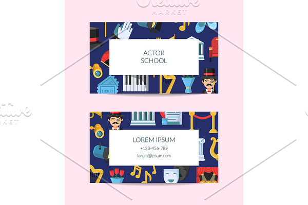 Vector flat theatre icons business