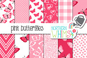 Pink Butterfly Seamless Patterns
