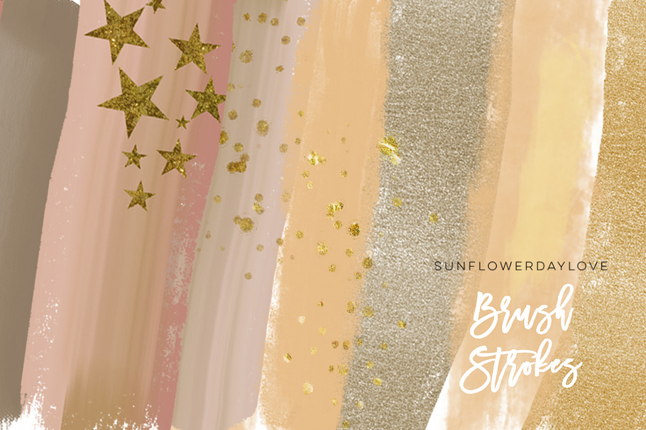 Gold Nude Clip Art Brush Stroke in Illustrations - product preview 8