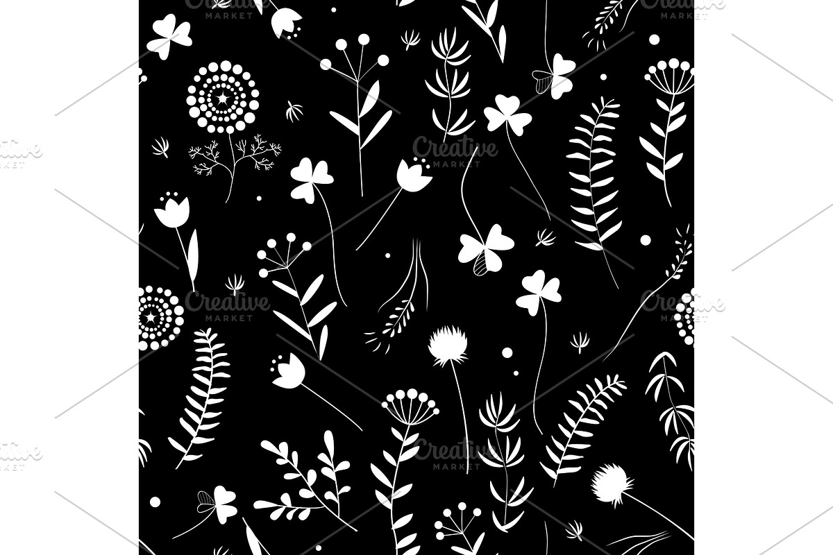 Seamless floral pattern with leaves in Illustrations - product preview 8