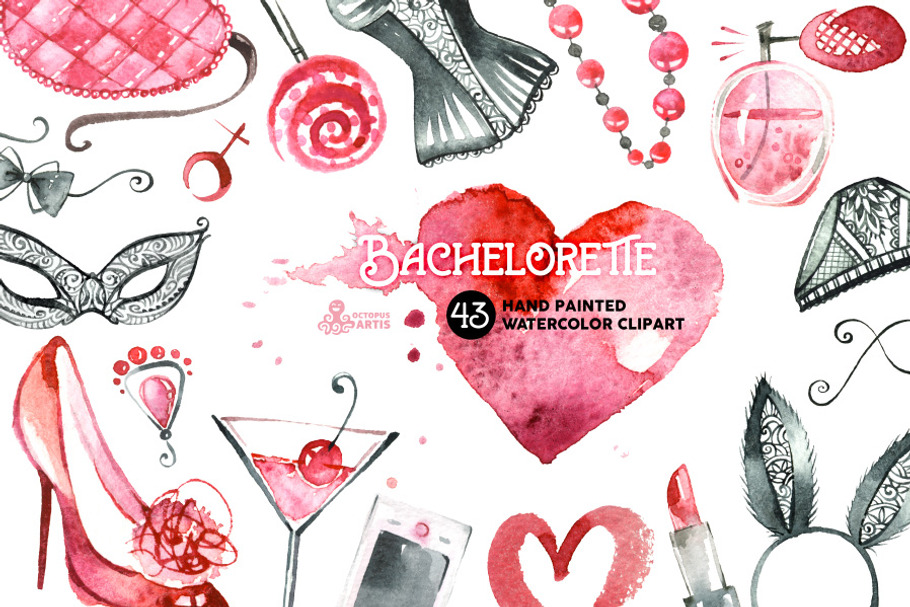 Bachelorette Watercolor in Illustrations - product preview 8